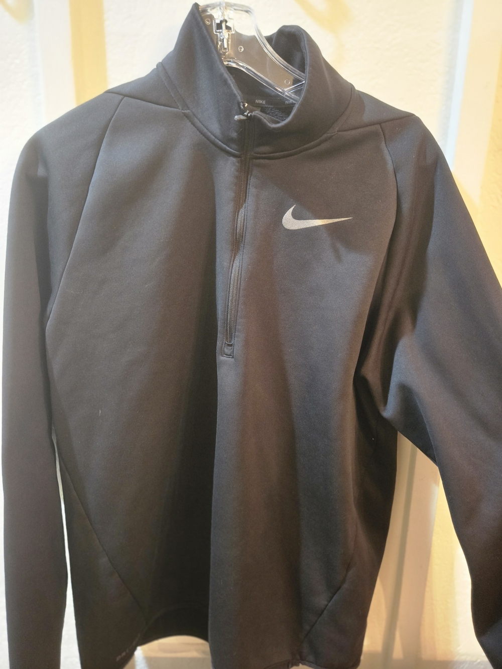 Nike Black Quarter-Zip Performance Jacket with Silver Swoosh